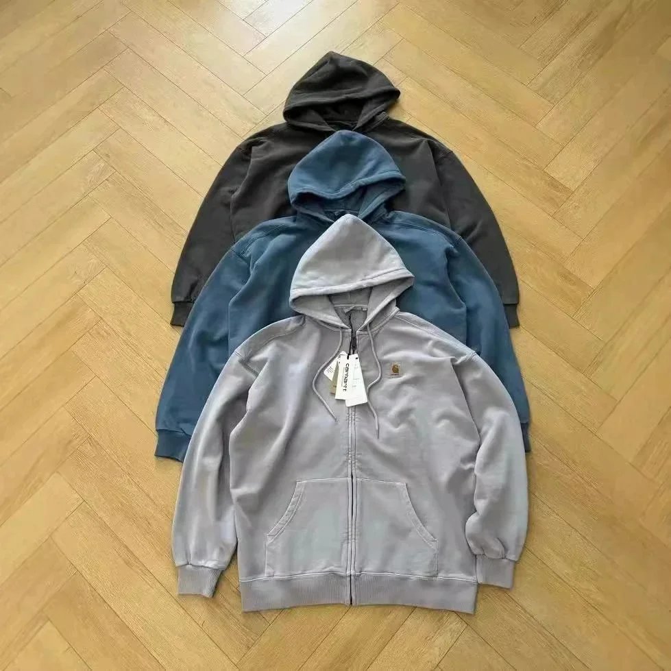 Wax Dyed Hoodie Zip Sweatshirt