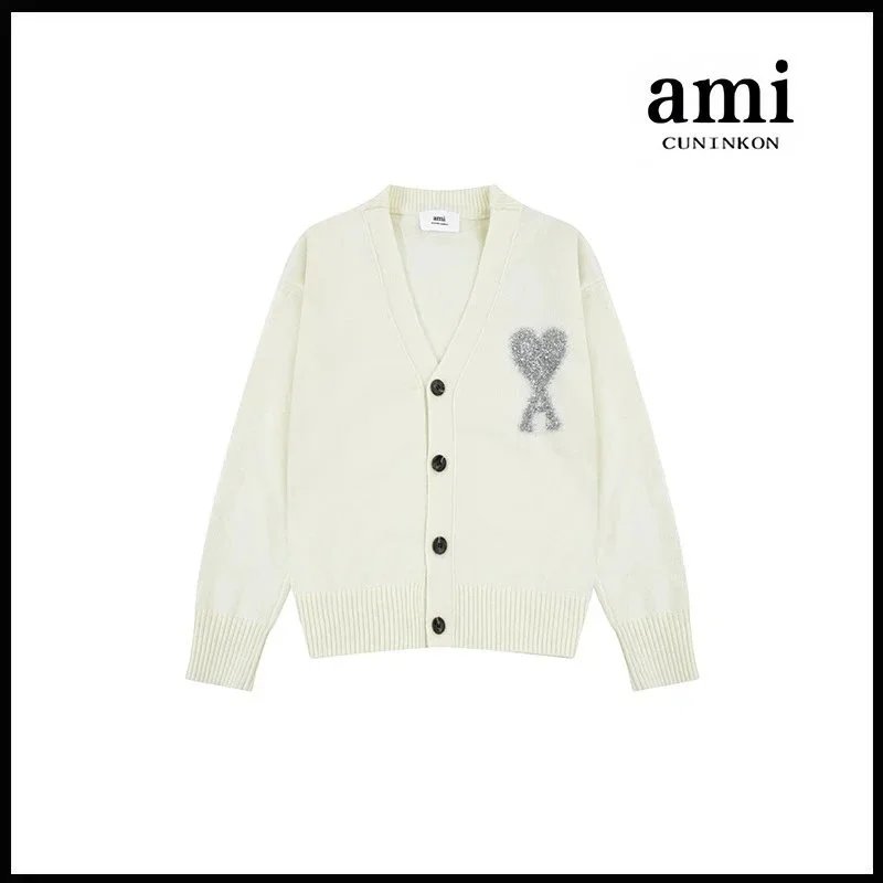 Off-White [A8148 Silver Heart Cardigan Style]