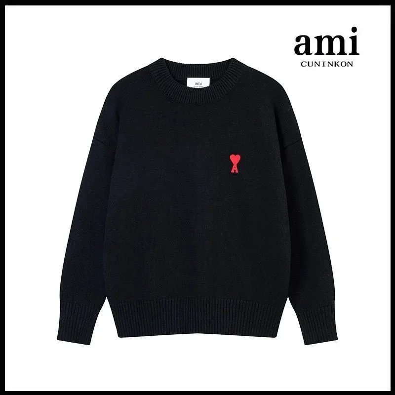 Black [A8115 Medium Heart Crewneck Cotton Yarn Style]