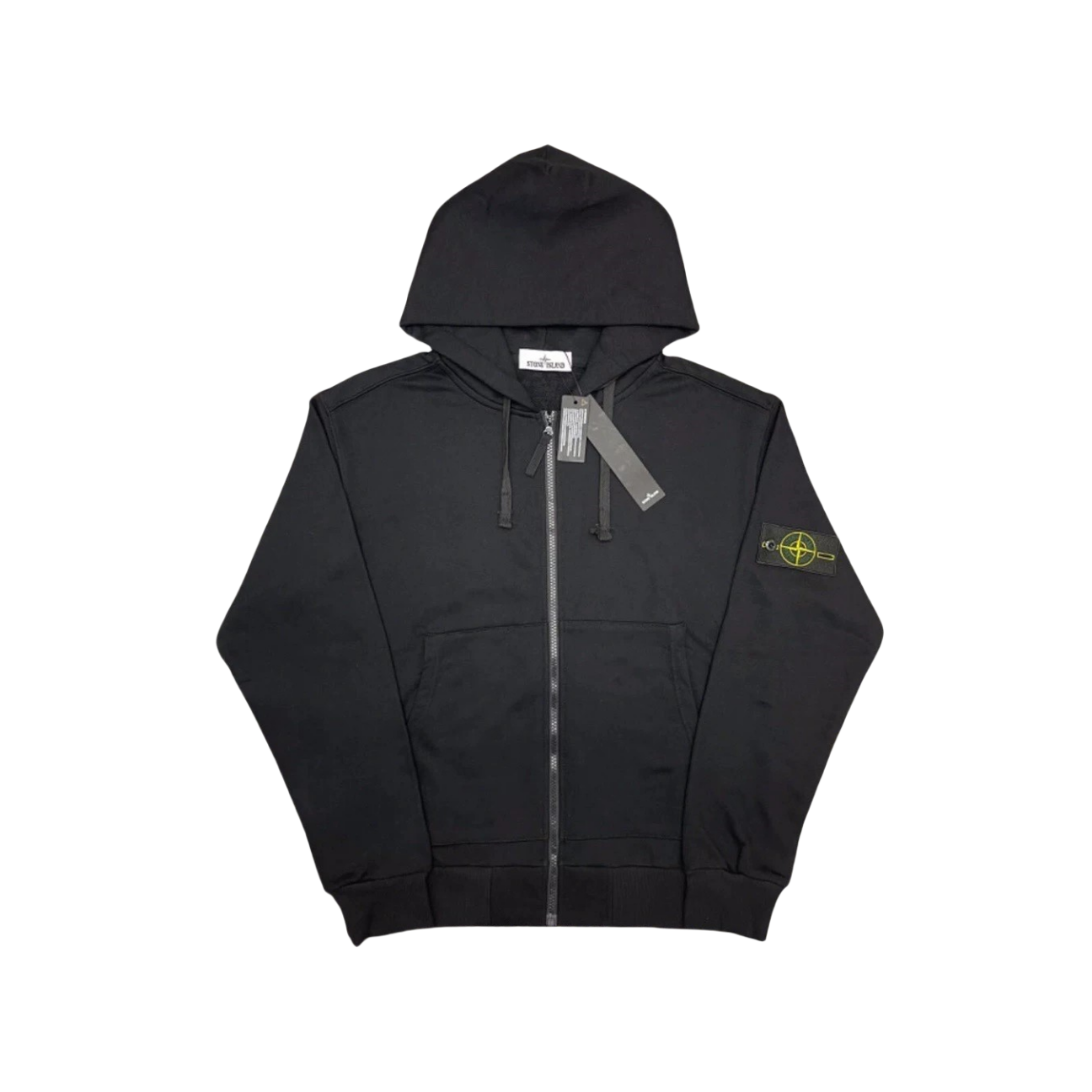 Stone Island Garment Dyed Zip Hoodie Black
