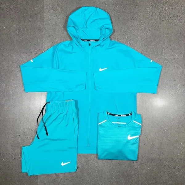 Nike Dri-FIT Cool Max Full-Zip Hoodie White with T-Shirt and Shorts Set - 6