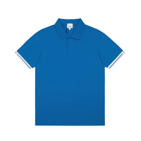 Burberry Classic Polo Blue with Contrast Cuff Trim Polo - 1