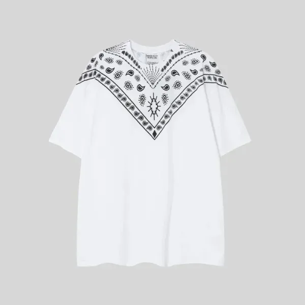 Marcelo Burlon County of Milan Bandana Print White T-Shirt - 1