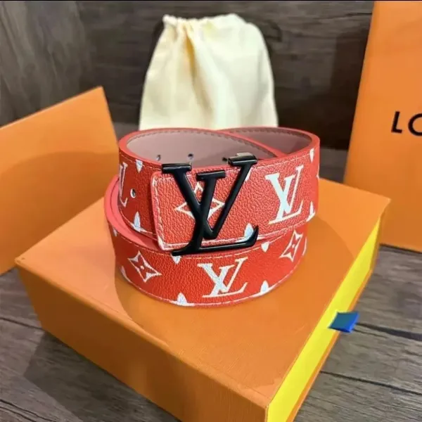 Louis Vuitton LV Initiales Belt Orange Monogram Leather Belt - 1