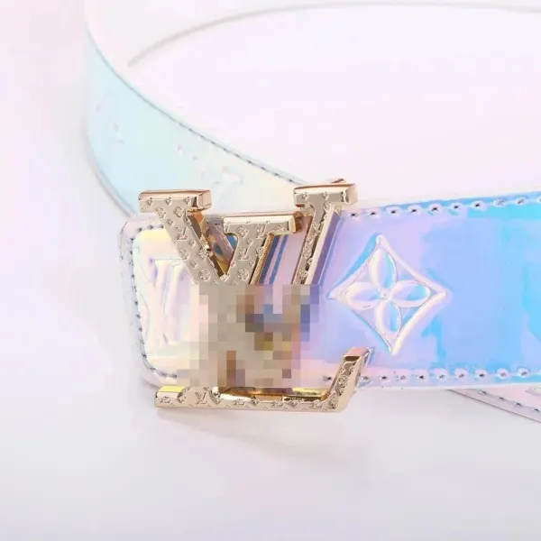Louis Vuitton LV Initiales Iridescent Blue Leather Belt - 1
