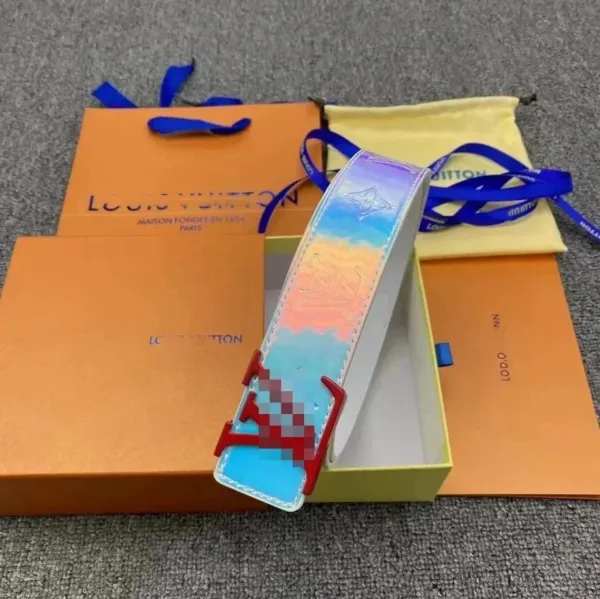 Louis Vuitton Monogram Iridescent Rainbow Belt White/Red - 1