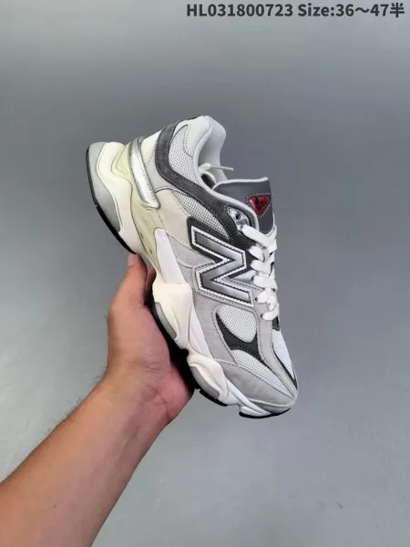 New Balance 9060 White Gray Silver Chunky Sneakers - 1