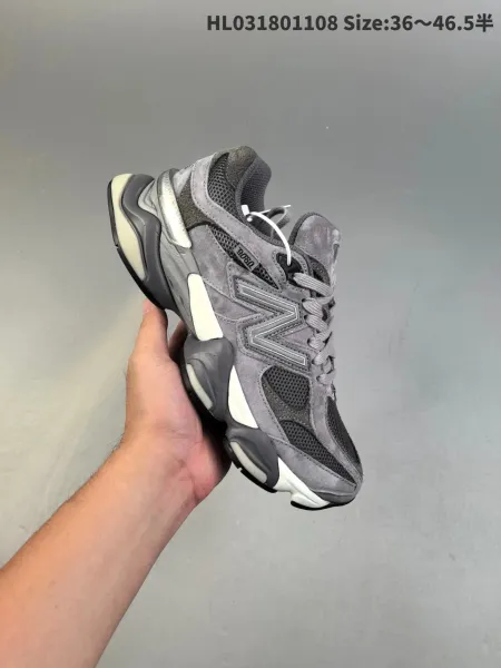 New Balance 9080 Gray Suede Mesh Chunky Sneakers - 1