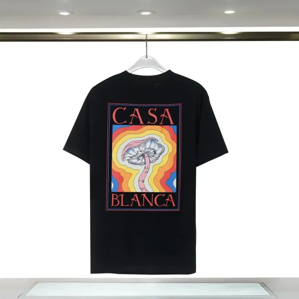 Casa Blanca Psychedelic Mushroom Graphic Black T-Shirt - 1