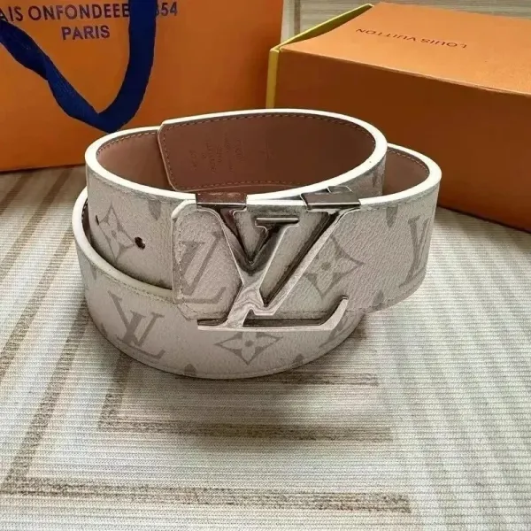 Louis Vuitton Initiales Belt White Monogram Canvas Belt - 1