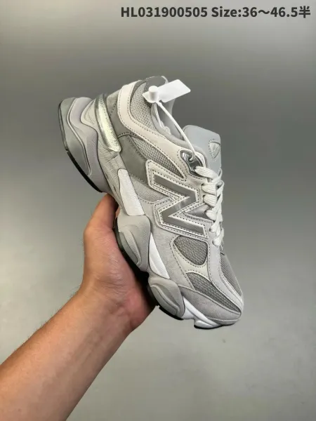 New Balance 9060 Silver Gray Chunky Sneakers - 1