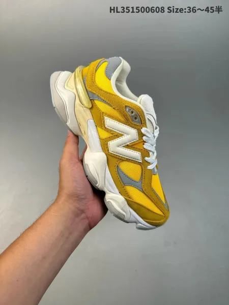 New Balance 9060 Yellow Mesh Sneakers - 1