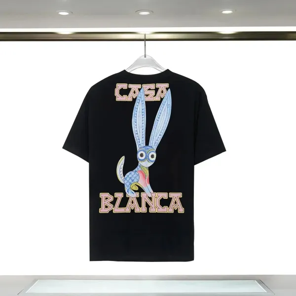 Casa Blanca Rabbit Graphic Print Black T-Shirt - 1