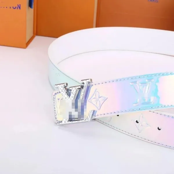 Louis Vuitton Monogram Iridescent Leather Belt White - 1