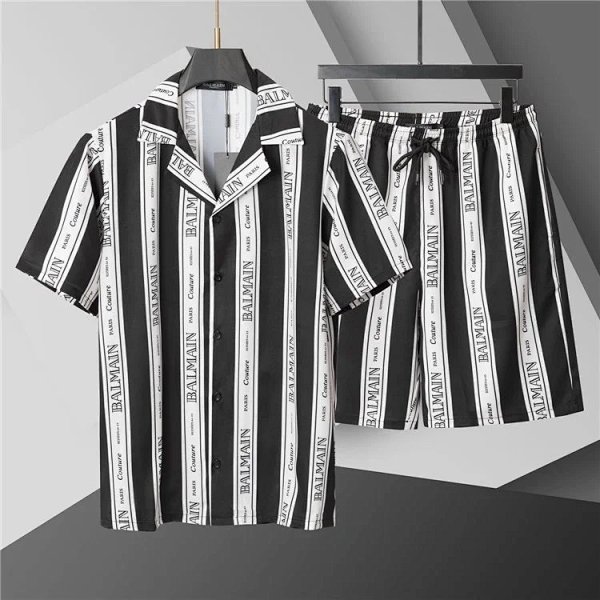 Balmain Logo Tape Print Sleepwear Set Black / White product listing in Litbuy spreadsheet finds