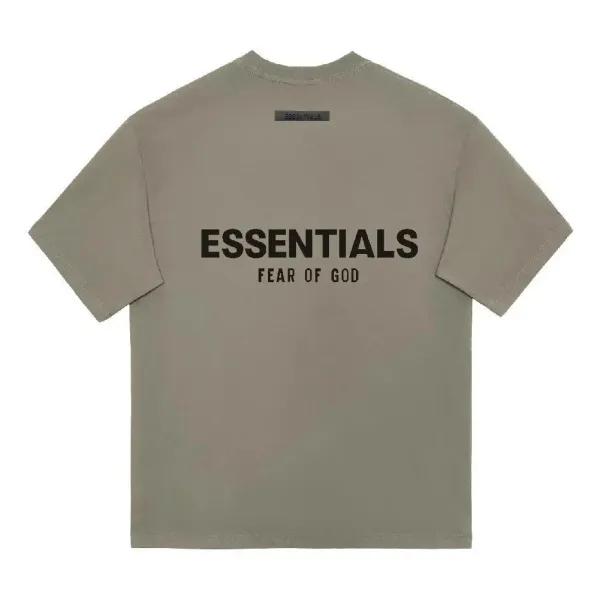 Fear of God Essentials Logo Print Olive T-Shirt - 1