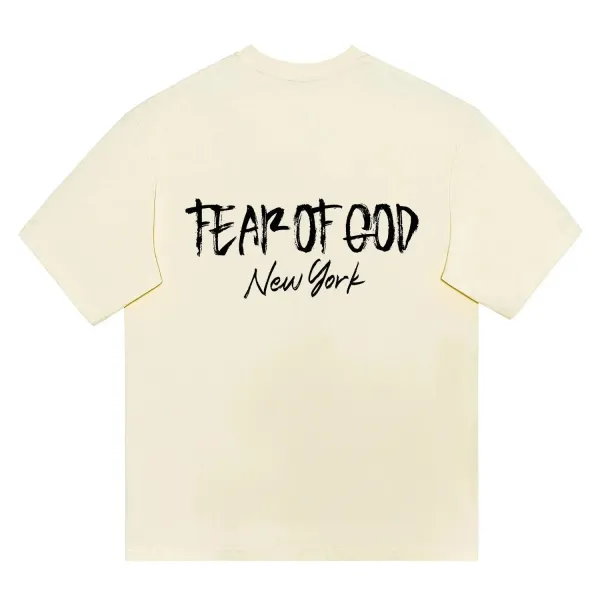 Fear of God Essentials New York Print T-Shirt Beige - 1