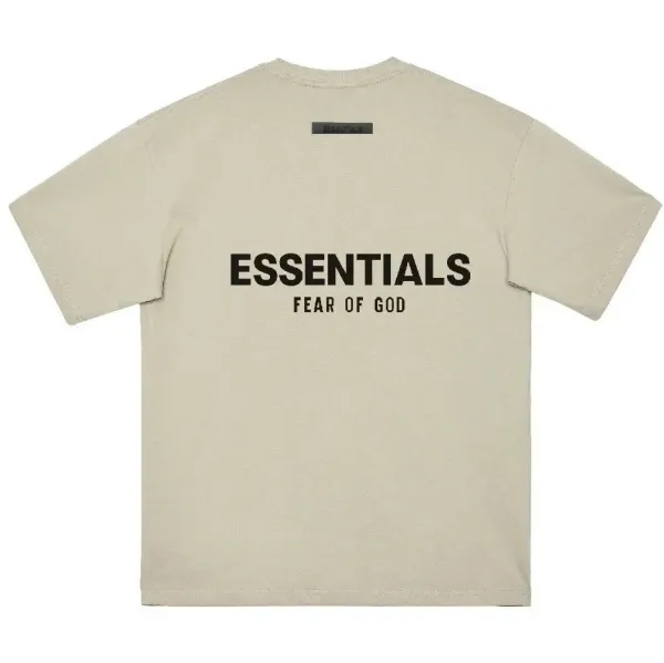 Fear of God Essentials Logo Print Beige T-Shirt - 1