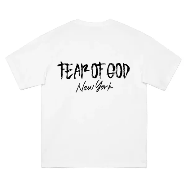 Fear of God Essentials New York Print White T-Shirt - 1