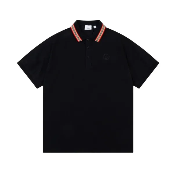 Burberry Monogram-Embroidered Polo Black - 1