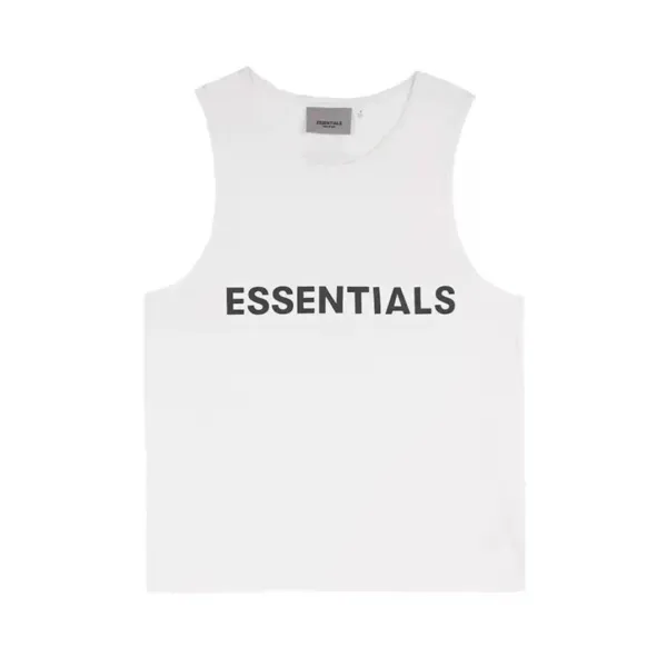 Essentials Logo Print White Vest-Top - 1