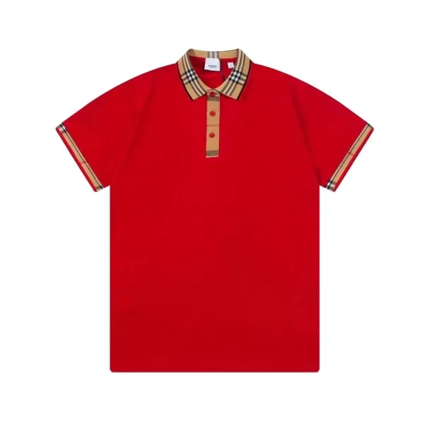Burberry Classic Check Trim Polo Red - 1