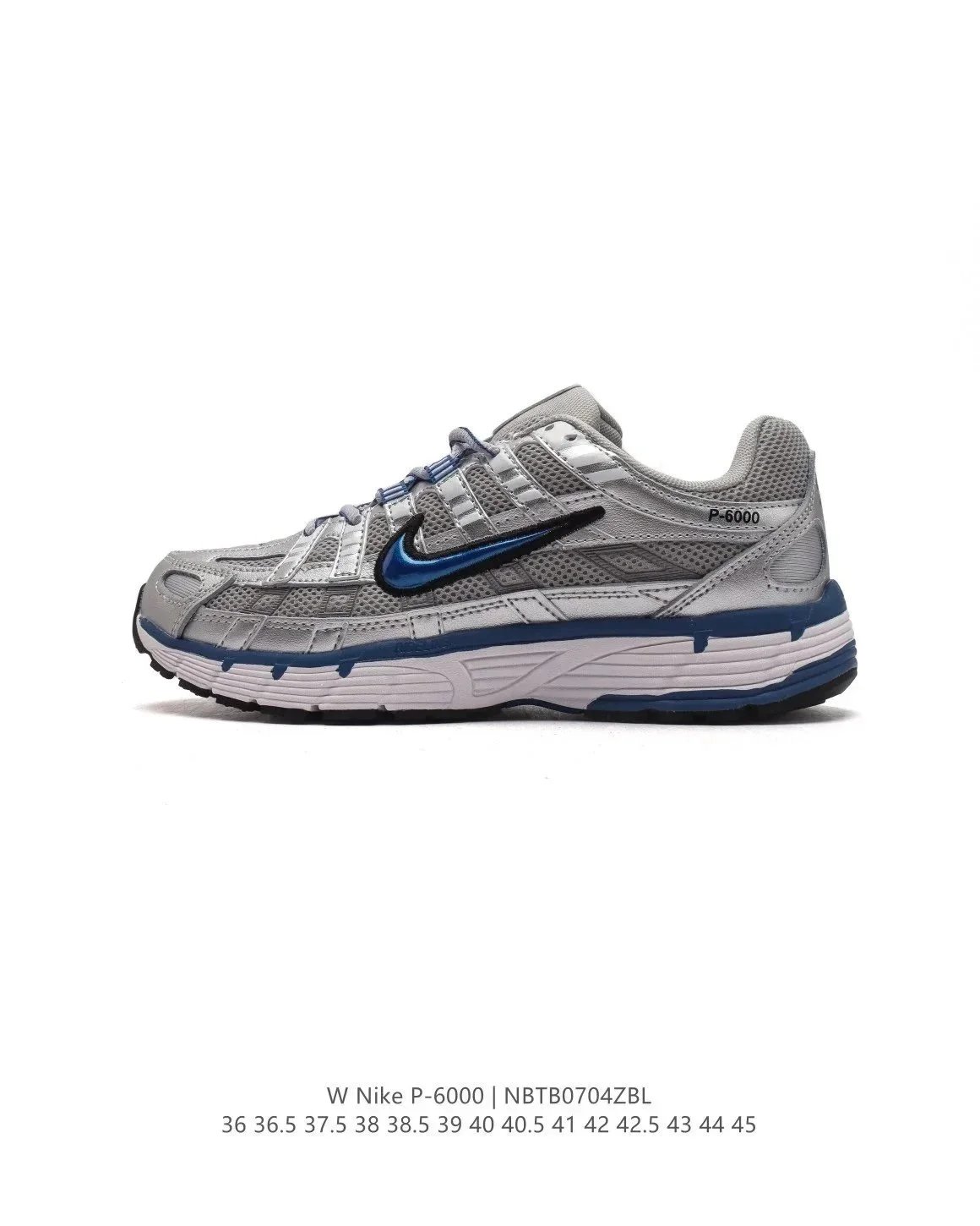 Nike P-6000 White/Black/Turquoise Running Shoes - 7