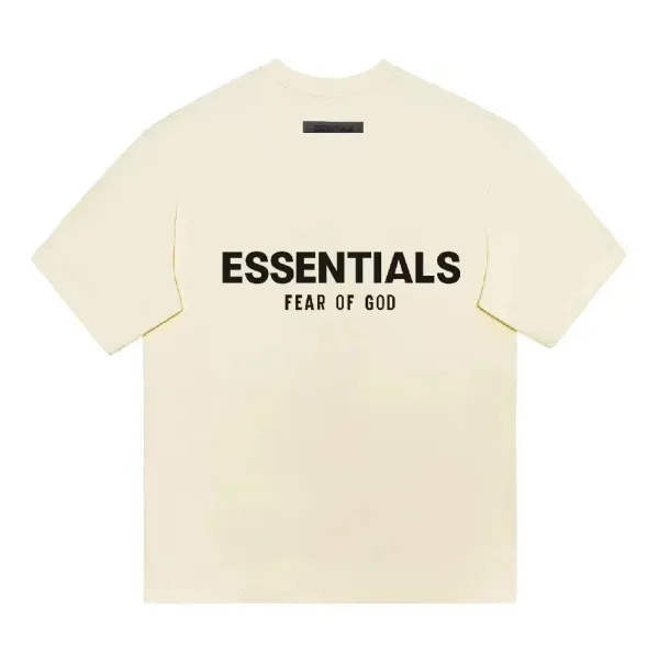 Fear of God Essentials Logo Print Beige T-Shirt - 1
