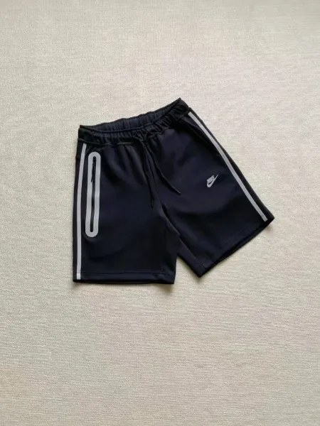 Nike Tech Fleece Shorts Black with Reflective Stripe - 1
