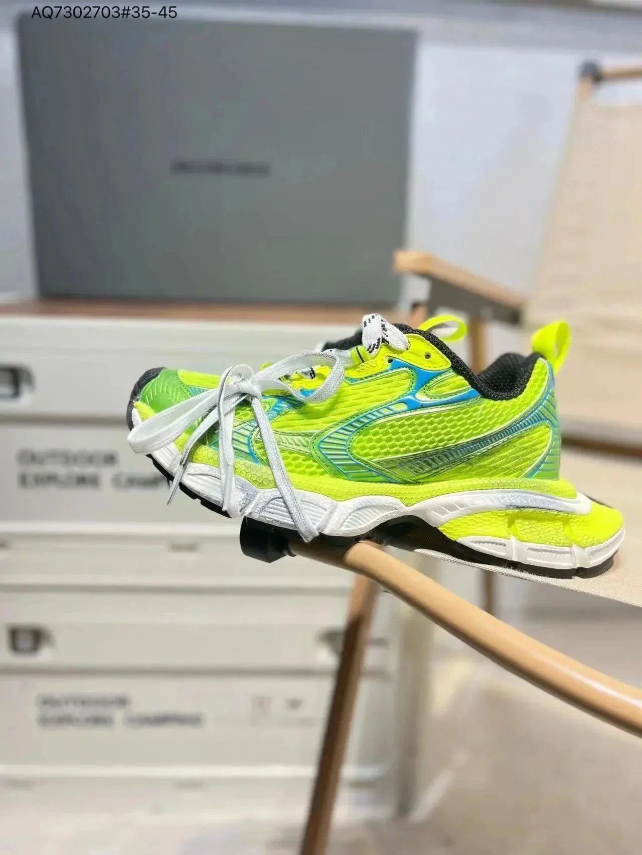 Asics Gel-Kayano 14 Neon Green Blue Running Shoes
