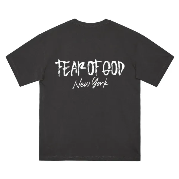 Fear of God Essentials New York Print T-Shirt Black - 1