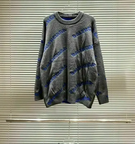 Design Graphic Knit Sweater Gray Multicolor - 27