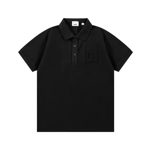 Burberry Monogram-Embroidered Black Polo - 1