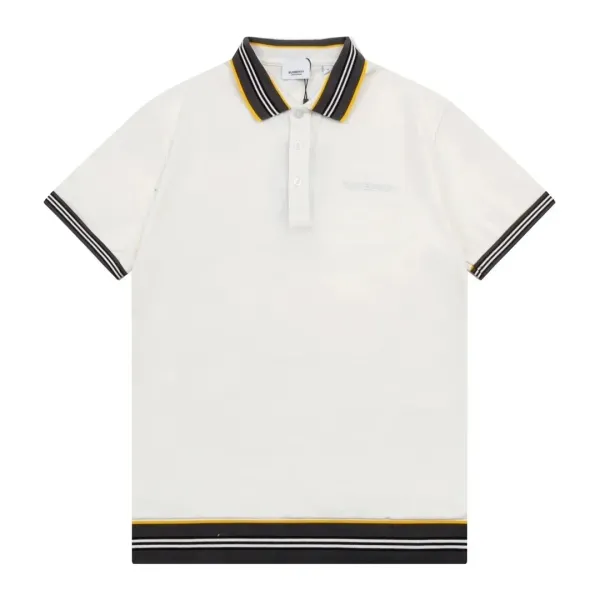 Burberry Stripe-Trim Polo White - 1