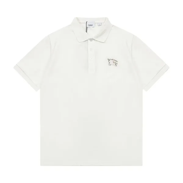 Burberry Equestrian Knight Embroidered Polo White - 1