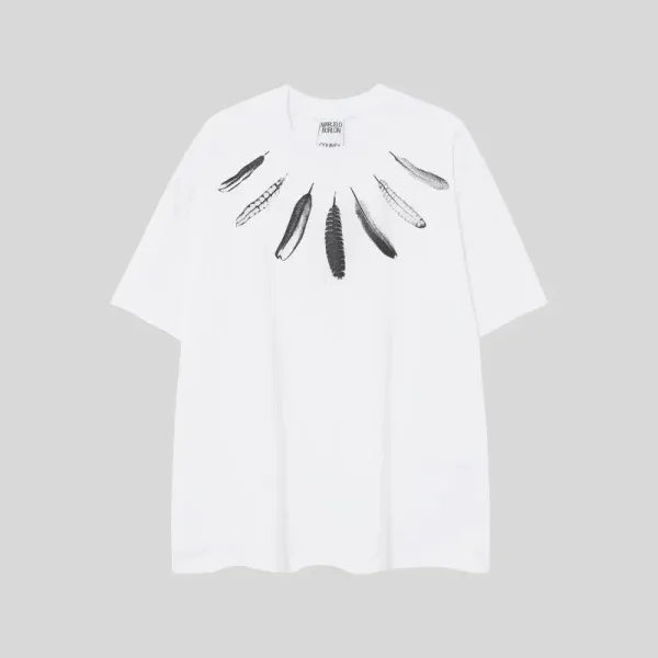 Maison Margiela Feather Print White T-Shirt - 1