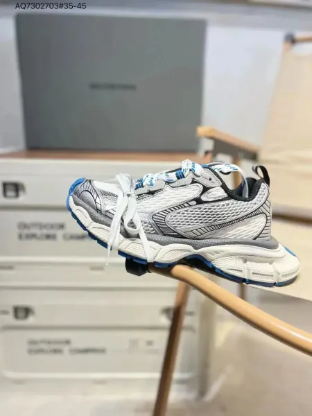 Balenciaga Track 2 White Silver Blue Chunky Sneakers - 1