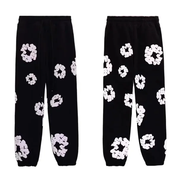 Off-White Floral Print Sweatpants Black - 1