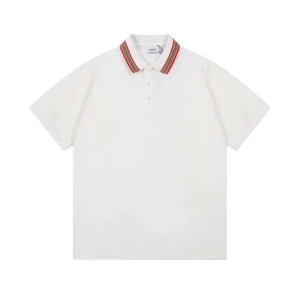 Burberry Icon Stripe Collar Polo White - 1