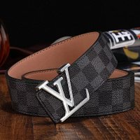 Black grid silver buckle