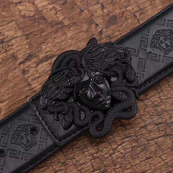 High-Quality Men's Leather Belt with Smooth Buckle, Fashionable and Trendy Genuine Cowhide Belt for Men