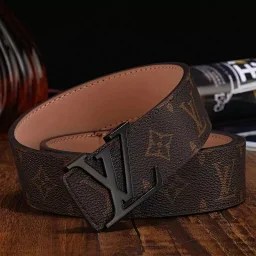 thumbnail for whatsapp: +86 15394456291
 High version L men's genuine leather belt trend net red pure cow leather belt social guy checkerboard ins belt tide