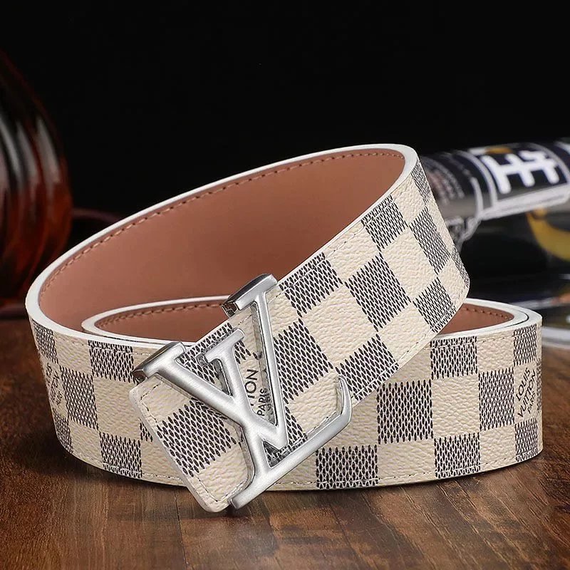White grid silver buckle