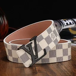 thumbnail for whatsapp: +86 15394456291
 High version L men's genuine leather belt trend net red pure cow leather belt social guy checkerboard ins belt tide