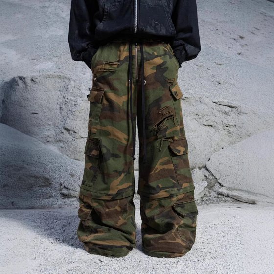 High-Quality Camo Patchwork Cargo Jeans Baggy Straight-Leg Denim Pants wa +1 (320) 436-7326