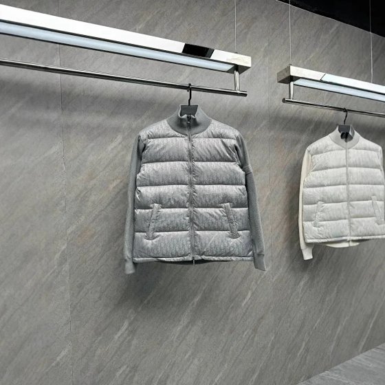 D full print tide brand wool knitted splicing down jacket men and women with the same models