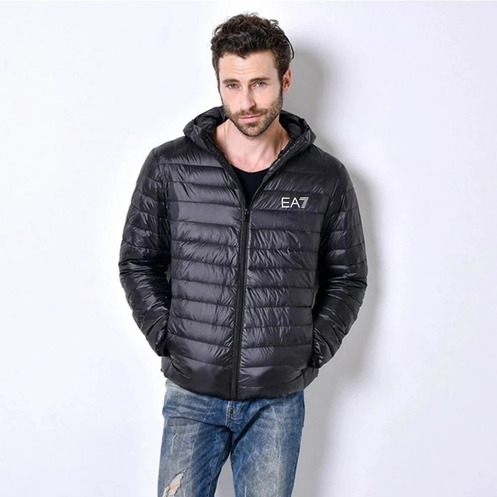 Autumn and winter new lightweight down cotton jacket men's hooded stand collar men's short thin youth portable jacket