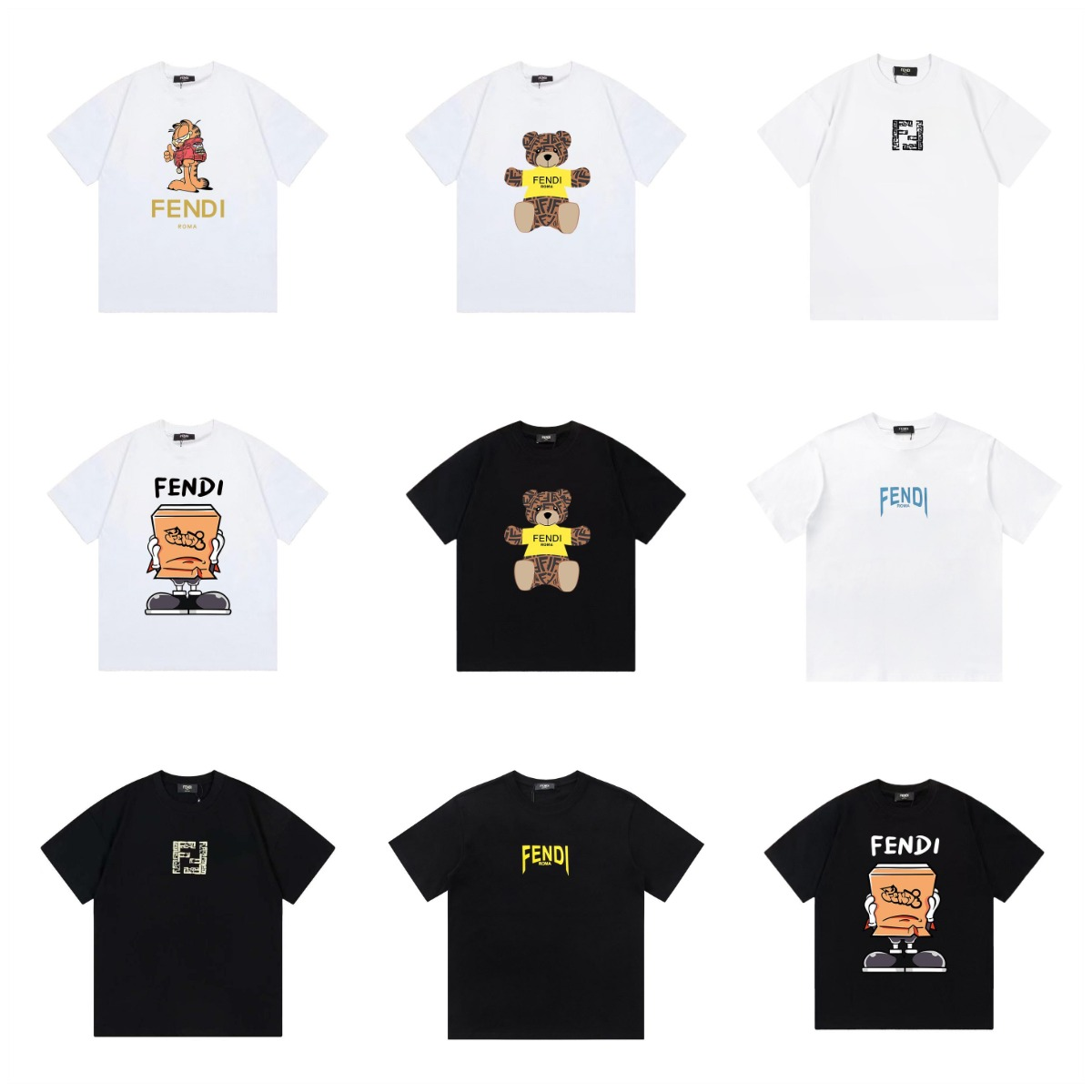 Fendi Bear Graphic Print T-Shirt
