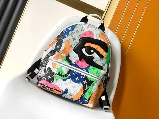 Louis Vuitton Backpacks Multicolor monogram backpack with eye graphic product detail image 2