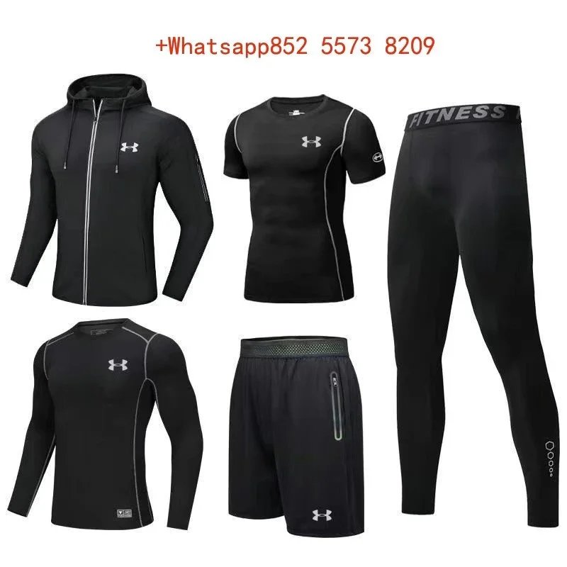 Nike Jackets Hooded colour-block zip windbreaker — UA8015 Black Five-Piece Set 01 (Reflective)